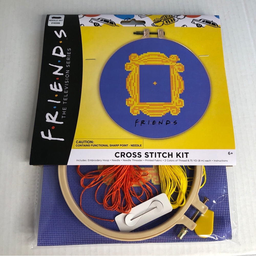 Friends The Television Series cross stitch kit frame Embroidery Hoop NIP purple